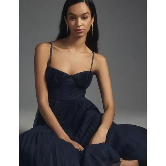 Anthropologie Hutch Pleated Sweetheart Dress $348 - Picture 3 of 11